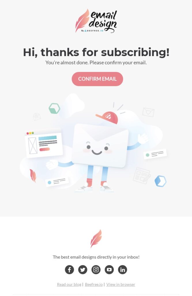A transactional email for email confirmation