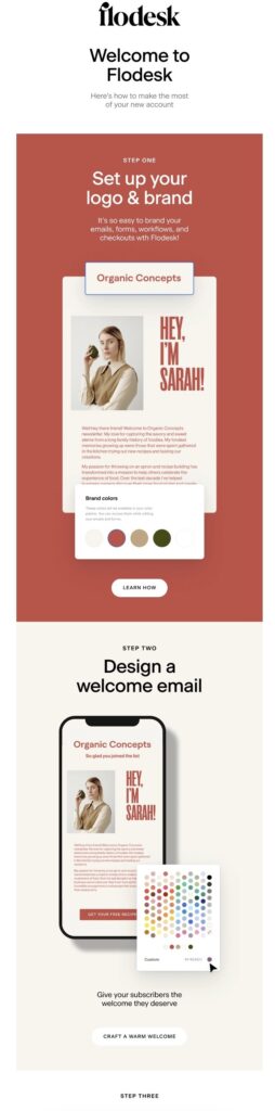 How-to SaaS welcome email from Flodesk