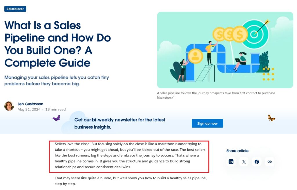 Salesforce blog post with engaging introduction